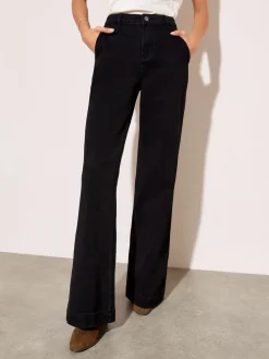 Friends Like These Pocket Tailored Wide Leg Jeans Washed Black