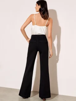 Friends Like These Pocket Tailored Wide Leg Jeans Washed Black