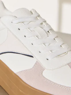 Friends Like These Standard Fit Chunky Platform Gumsole Lace Up Casual Trainers White Online