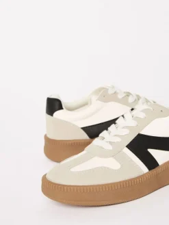 Friends Like These White Black Standard Fit Lace Up Retro Gumsole Sports Trainers