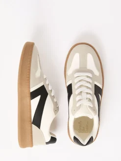 Friends Like These White Wide Fit Lace Up Retro Gumsole Sports Trainers