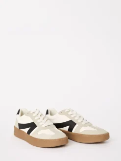 Friends Like These White Wide Fit Lace Up Retro Gumsole Sports Trainers