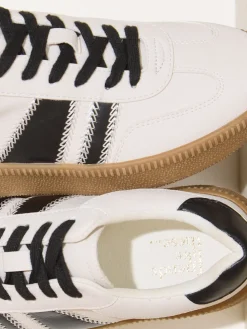 Friends Like These White/Black Standard Fit Lace Up Retro Gumsole Sports Trainers Clearance