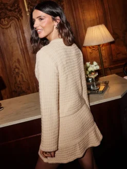 Friends Like These X Lucy Mecklenburgh Natural Boucle Peplum Mini Skirt Online