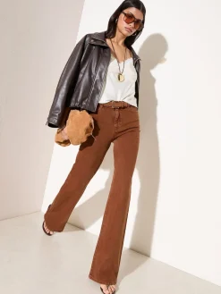 Friends Like These X Lucy Mecklenburgh Tobacco Brown Everyday Wide Leg Jeans Sale