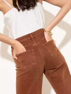Friends Like These X Lucy Mecklenburgh Tobacco Brown Everyday Wide Leg Jeans Sale