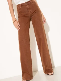 Friends Like These X Lucy Mecklenburgh Tobacco Brown Everyday Wide Leg Jeans Sale
