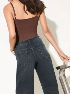 Friends Like These X Lucy Mecklenburgh Blue Black Denim Everyday Wide Leg Jeans Online