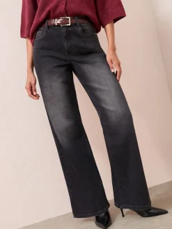 Friends Like These X Lucy Mecklenburgh Washed Black Everyday Wide Leg Jeans Sale