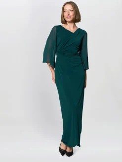 Gina Bacconi Green Donatella Chiffon Sleeve Maxi Dress Online