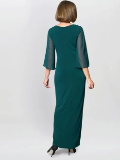 Gina Bacconi Green Donatella Chiffon Sleeve Maxi Dress Online