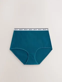 Next Full Brief Cotton Logo Knickers 7 Pack Gingham Print Sale