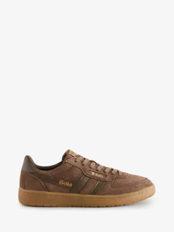 Gola Womens Hawk Trainers Dark Brown Suede Clearance