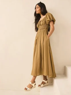 Next Standard Fit Round Toe Elastic Strap Detail Wedges Gold Online