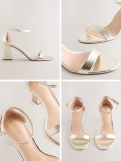 Next Gold Standard/Wide Fit Block Heel Sandals Discount