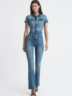 Good American Denim Bootcut Jumpsuit Sale