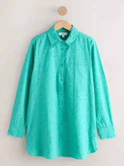 Next Green Broderie Shirt Clearance
