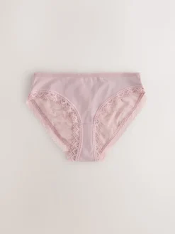 Next Green Ditsy Floral High Leg Cotton Lace Knickers 4 Pack Best