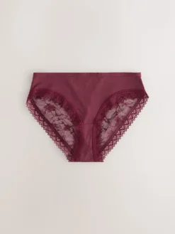 Next Green Ditsy Floral High Leg Cotton Lace Knickers 4 Pack Best