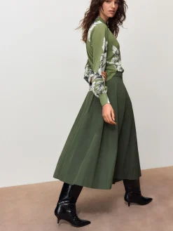 Next Long Sleeve V-Neck Blouse Green Floral
