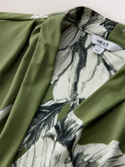 Next Long Sleeve V-Neck Blouse Green Floral