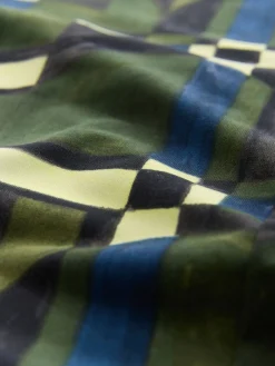 Next Long Sleeve A-Line Mini Dress Green Geo Print Online