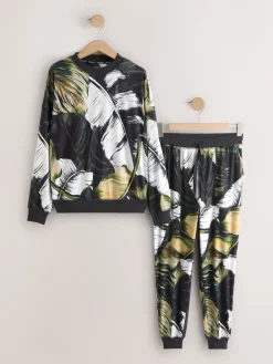 Next Green Leaves Cosy Long Sleeve Pyjamas Sale
