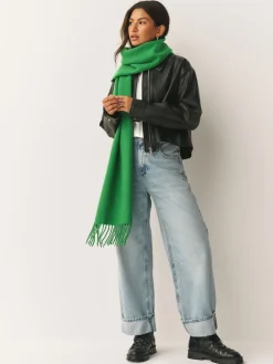 Next Green Midweight Wool Blend Scarf Sale