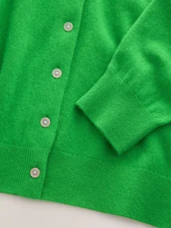 Next N.Premium 100% Cashmere Long Sleeve Cardigan Green Sale