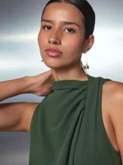 Next Occasion Cowl Neck Sleeveless Jersey Jumpsuit Green Hot