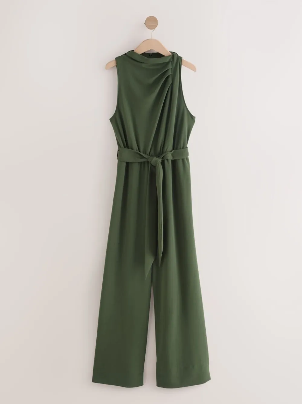 Next Occasion Cowl Neck Sleeveless Jersey Jumpsuit Green Hot