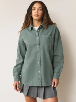 Next Green Oversize Denim Shirt Best