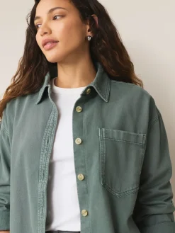 Next Green Oversize Denim Shirt Best