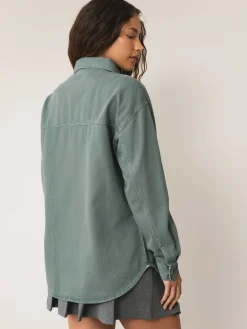 Next Green Oversize Denim Shirt Best