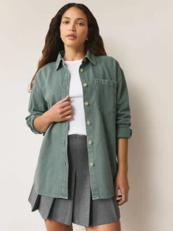 Next Green Oversize Denim Shirt Best