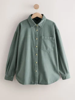 Next Green Oversize Denim Shirt Best