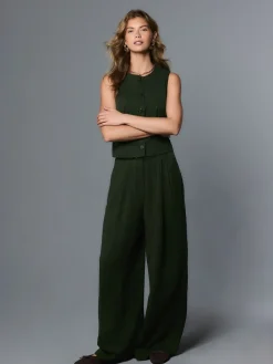 Next Superwide Pleated Trousers Green Hot