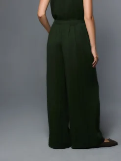 Next Superwide Pleated Trousers Green Hot