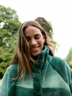 Next Printed Borg Fleece Top Green Woodland Scene