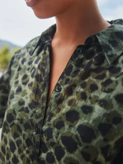 Next Green/Black Beach Cover-Up Shirt New