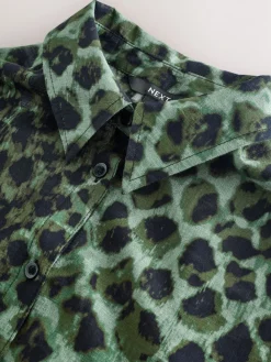 Next Green/Black Beach Cover-Up Shirt New