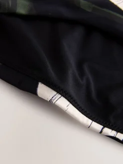 Next High Leg Bikini Bottoms Green/Black Leaf Discount