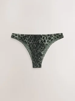 Next Green/Black Leopard Print Brazilian High Leg Bikini Bottoms Best
