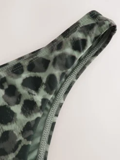 Next Green/Black Leopard Print Brazilian High Leg Bikini Bottoms Best