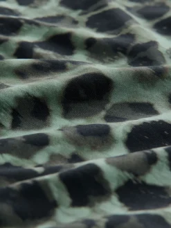 Next High Neck Period Swimsuit Green/Black Leopard Print New
