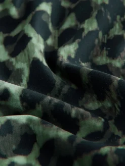 Next Plunge Tummy Control Tankini Top Green/Black Leopard Print Best