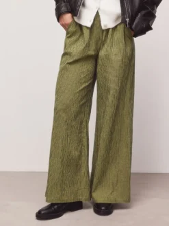 Next Gingham Wide Leg Trousers Green/Navy Blue Hot