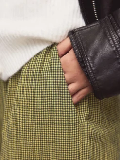 Next Gingham Wide Leg Trousers Green/Navy Blue Hot