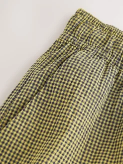 Next Gingham Wide Leg Trousers Green/Navy Blue Hot