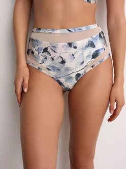 Next Mesh Trim High Waist High Leg Knickers 3 Pack Green/Navy/Navy Print Best